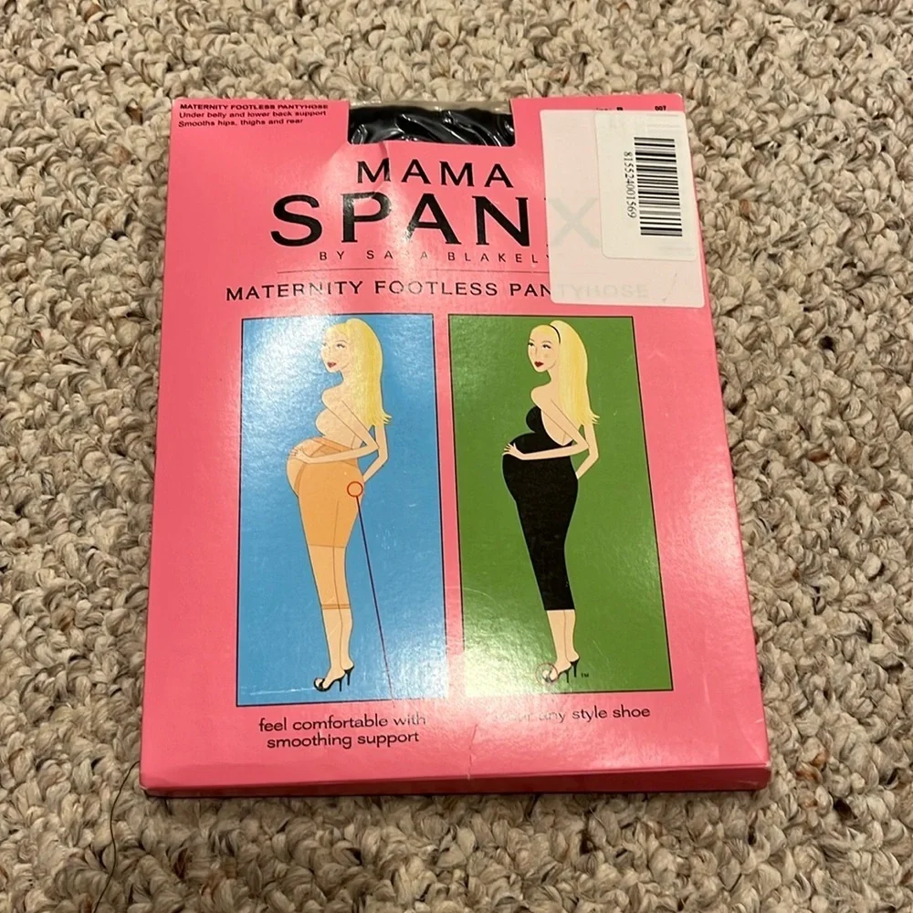 NWT Mama Spanx Maternity Footless Pantyhose Black Shapewear Size B